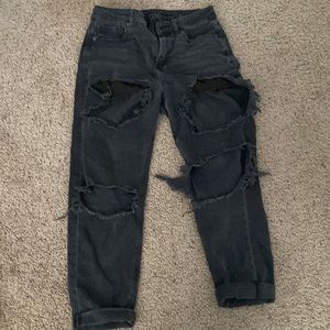 American eagle black ripped jeans